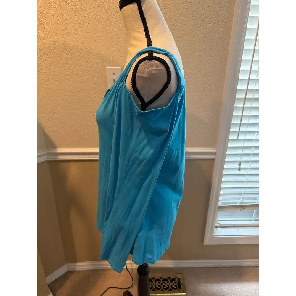 ⭐️ Women’s Boston Proper Turquoise Cutout Top Size XL Night Out Date Night